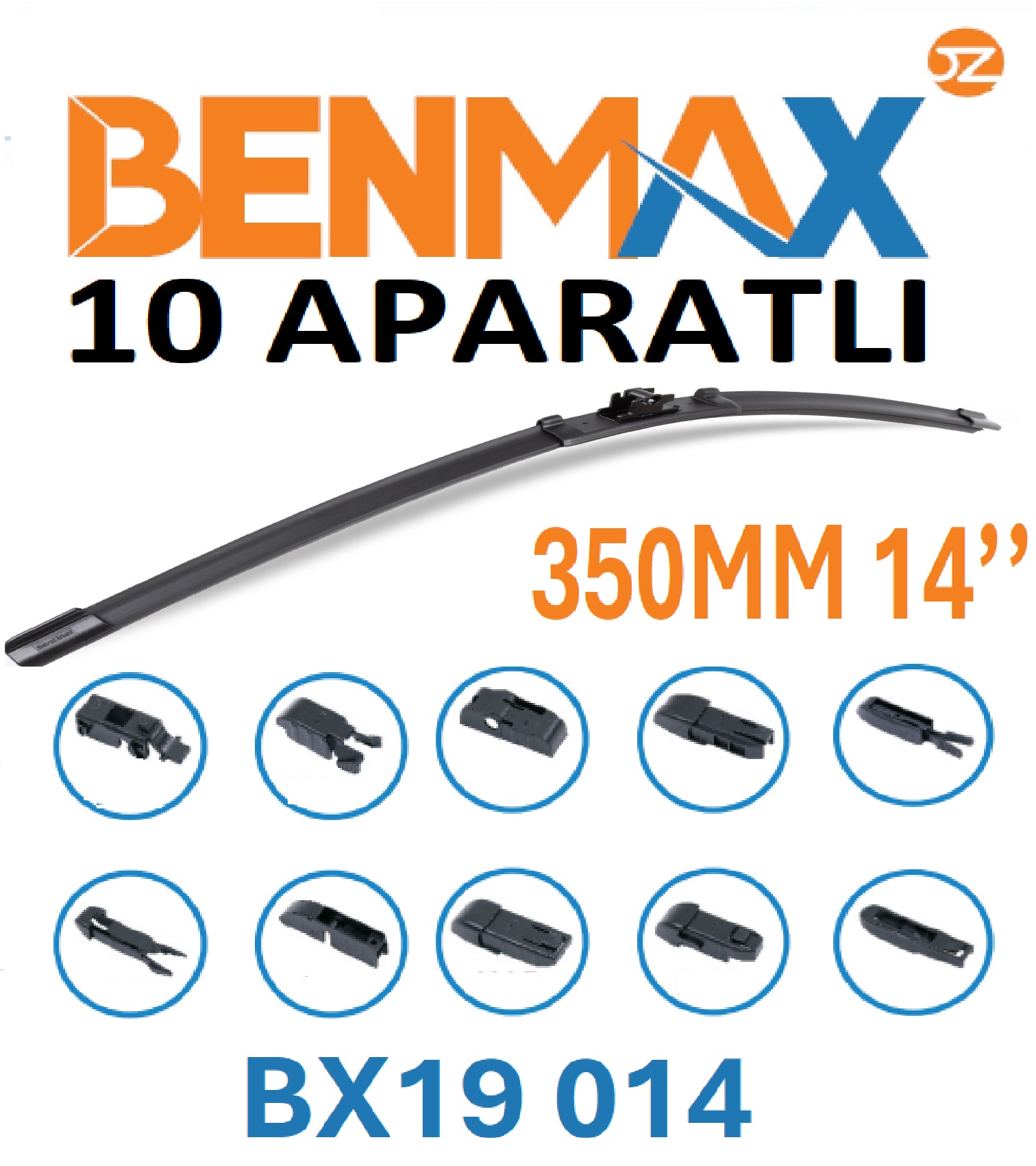 BENMAX SİLECEK SÜPÜRGESİ 10 APARATLI 350MM 14''