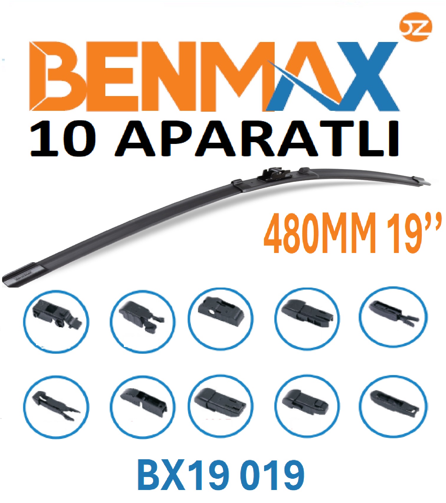 BENMAX SİLECEK SÜPÜRGESİ 10 APARATLI 480MM 19''