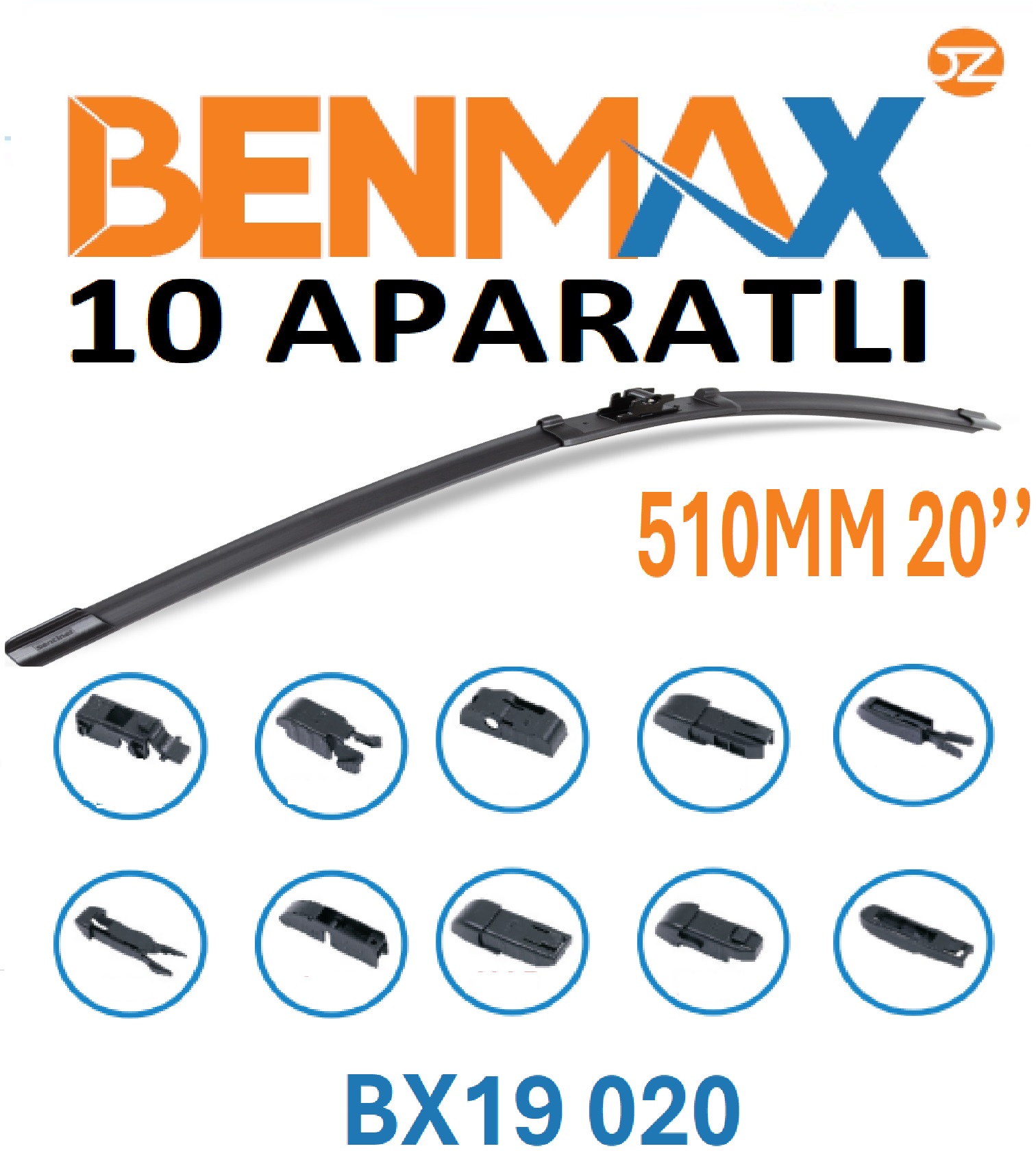 BENMAX SİLECEK SÜPÜRGESİ 10 APARATLI 510MM 20''