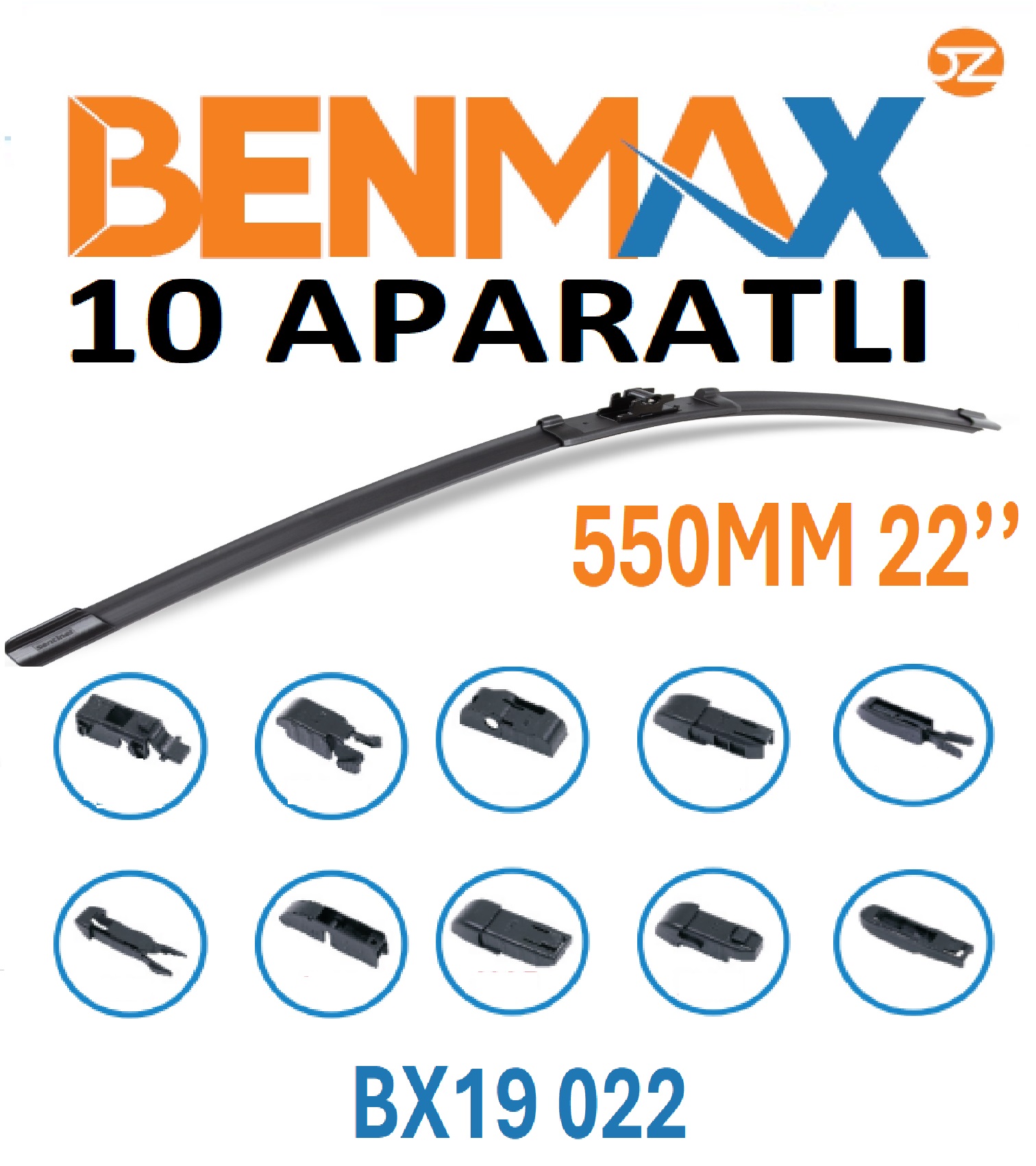 BENMAX SİLECEK SÜPÜRGESİ 10 APARATLI 550MM 22''