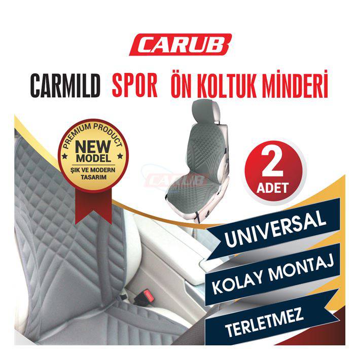 CARUB CARMİLD SPOR ÖN KOLTUK MİNDERİ 2'Lİ GRİ-BR4818002