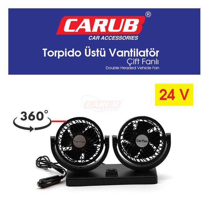 CARUB VANTİLATÖR 24V TORPİDO ÜSTÜ İKİ FAN AYARLI-BR6400609