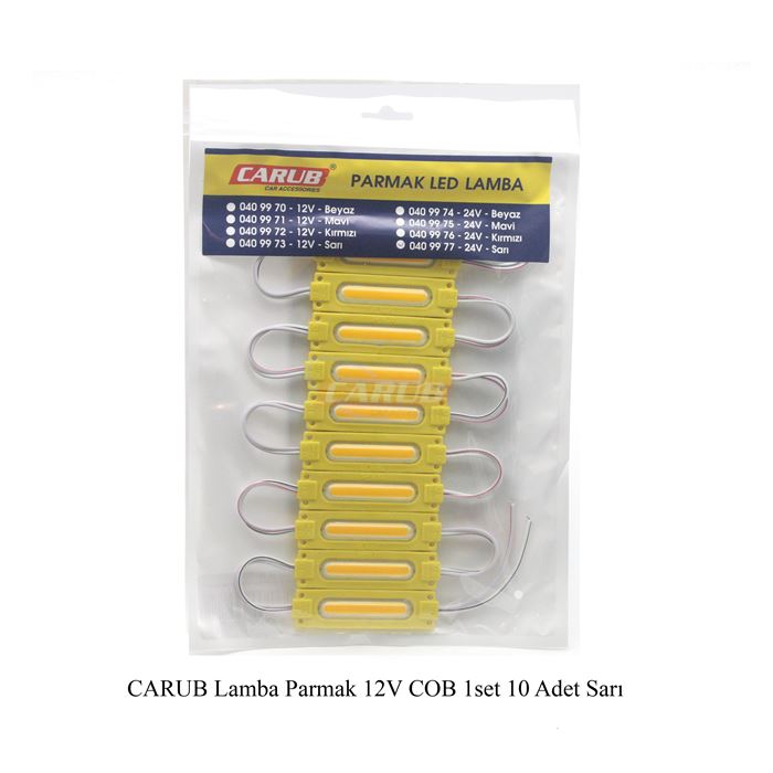 CARUB LAMBA PARMAK 12V COB 1SET 10 AD.SARI-BR0409973