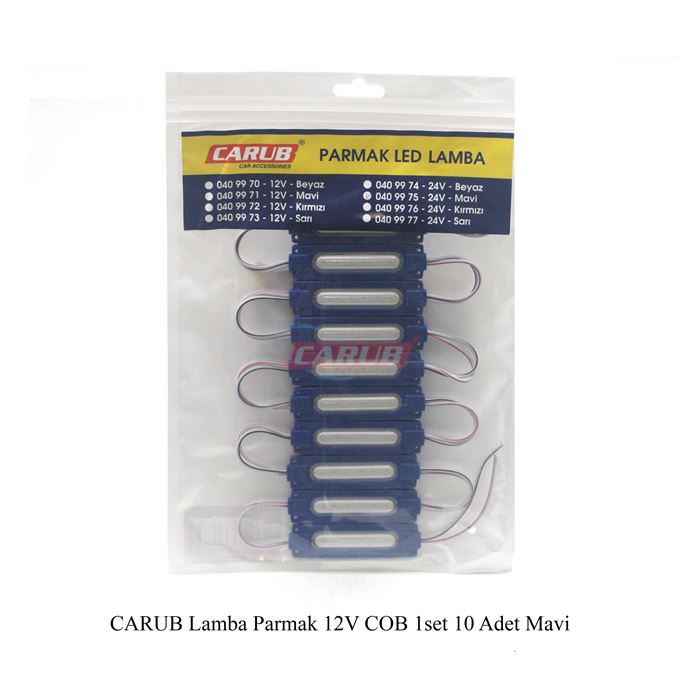 CARUB LAMBA PARMAK 12V COB 1SET 10 AD.MAVİ-BR0409971