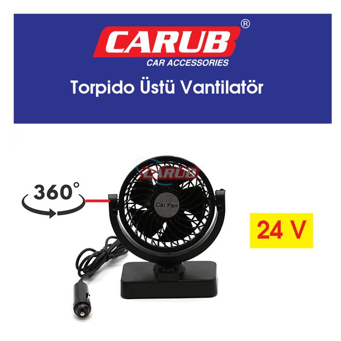 CARUB VANTİLATÖR 24V TORPİDO ÜSTÜ TEKLİ FAN AYARLI-BR6400610