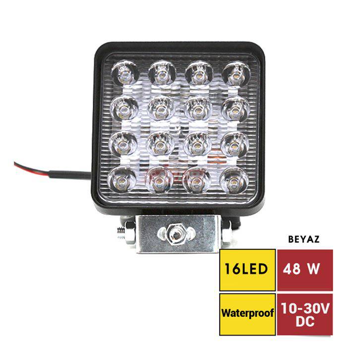 ÇALIŞMA LAMBASI 10-30V 48W 16 LED KARE KUTU CARUB-BR3010577