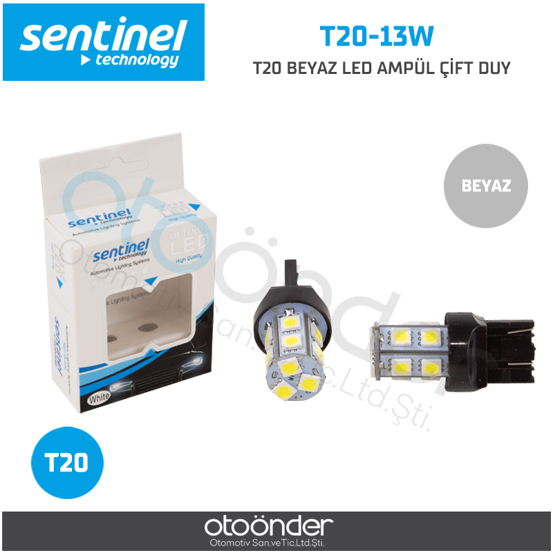 SENTİNEL T20 BEYAZ LED AMPUL ÇİFT DUY-T20 13W