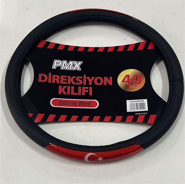 PMX DİREKSİYON KILIFI 40 CM FOSFORLU KIRMIZI TÜRK BAYRAKLI