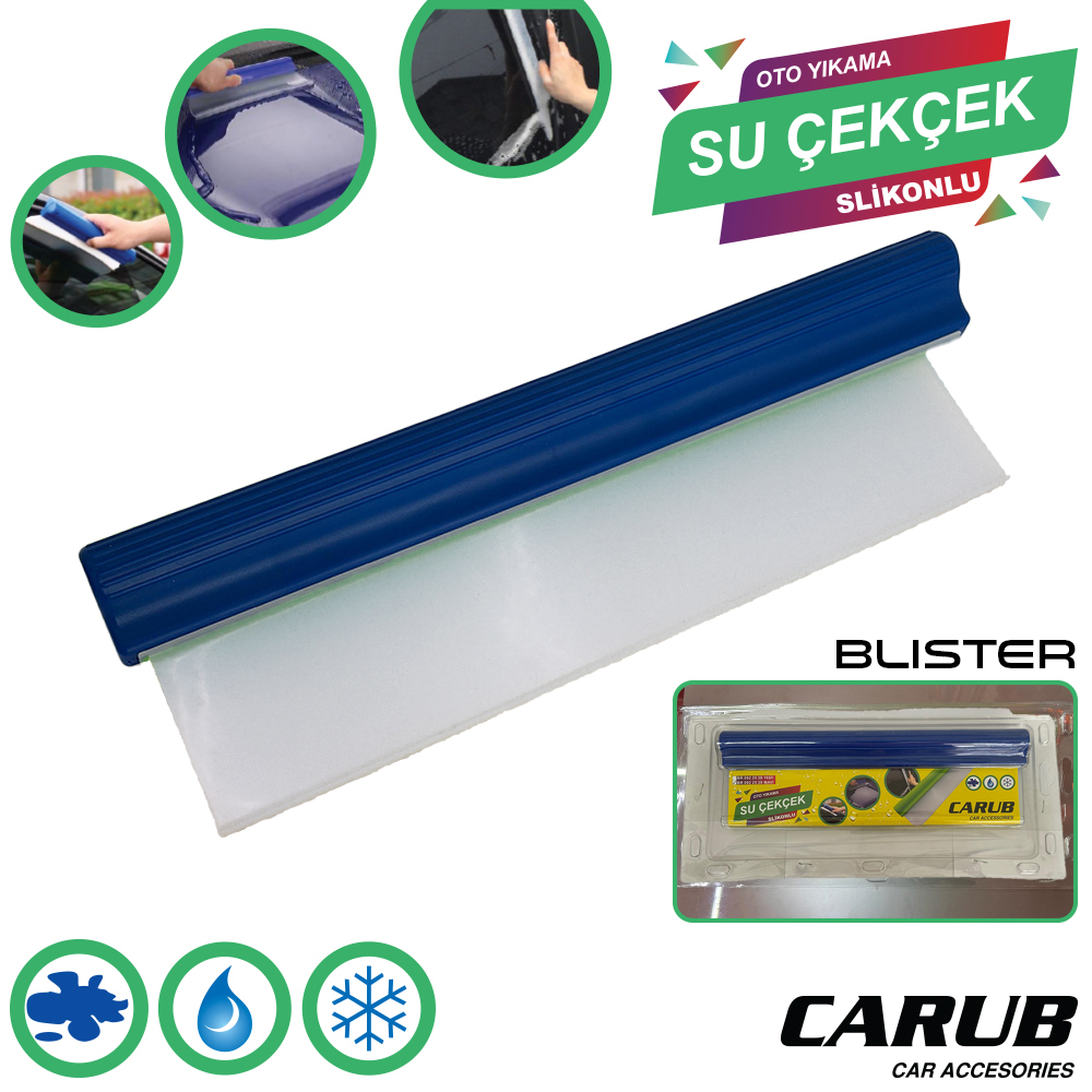 CARUB OTO YIKAMA SU ÇEKÇEK SİLİKONLU 30X10 MAVİ-0922539