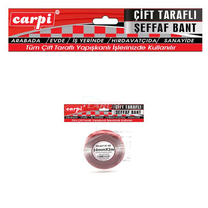 CARPİ ÇİFT TARAFLI BANT ŞEFFAF 10mm*2M POŞETLİ-BR6570160