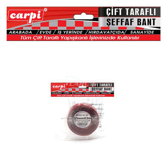 CARPİ ÇİFT TARAFLI BANT ŞEFFAF 15mm*2M POŞETLİ-BR6570162