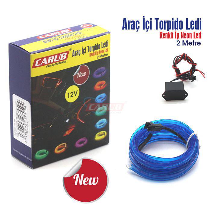 CARUB TORPİDO LEDLİ İP NEON MAVİ 2MT-BR4327557