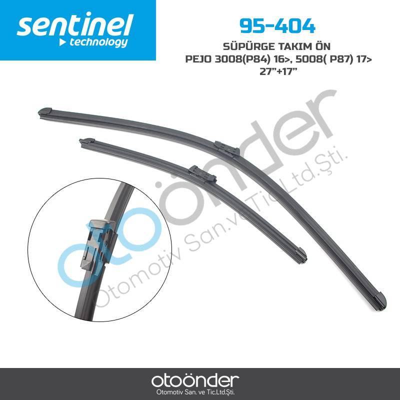 SENTİNEL SÜPÜRGE TAKIM ÖN PEJO 3008(P84) 16>, 5008(P87) 17>27"+17"